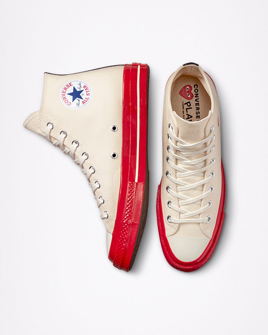 Zapatillas Altas Converse x Comme des Garçons PLAY Chuck 70 Hombre Rojas | PE 485PWE